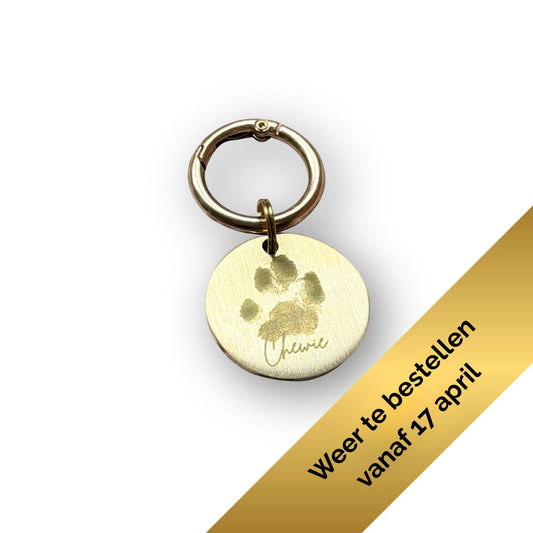 Dog Tag - Name + Paw Print